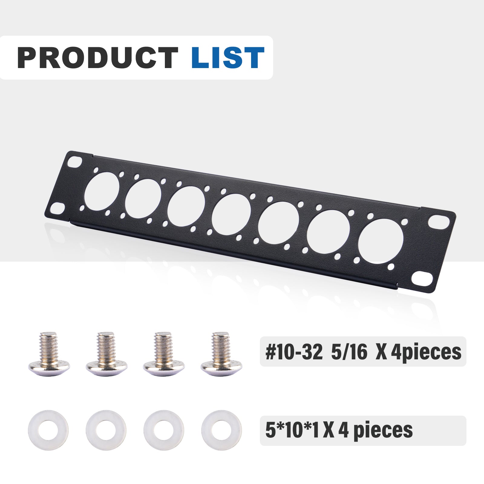 DeskPi Rackmate Accessories 10 inch 1U D-type Patch Panel Rack Mount 7 ...