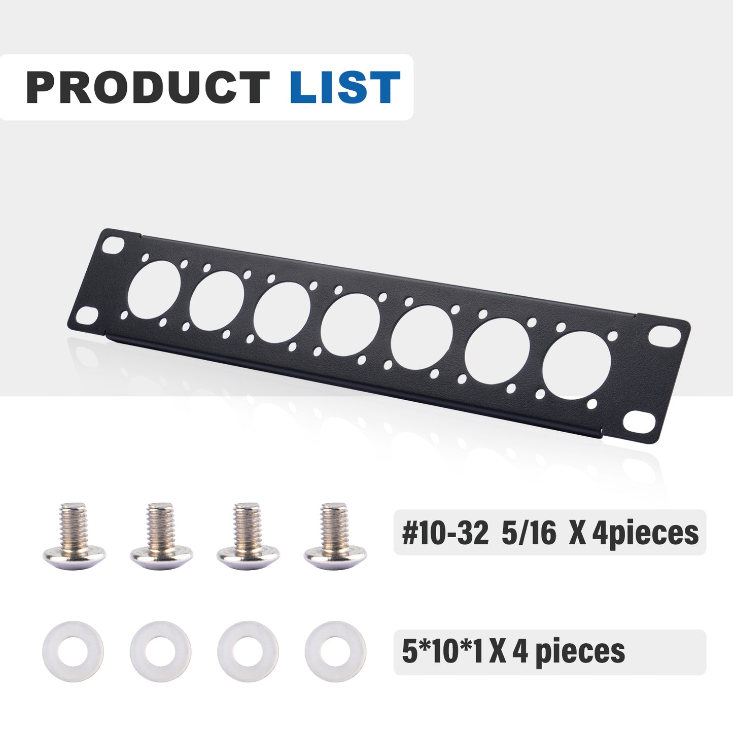 DeskPi Rackmate Accessories 10 inch 1U D-type Patch Panel Rack Mount 7D Rackmate XLR HDMI AV RJ45