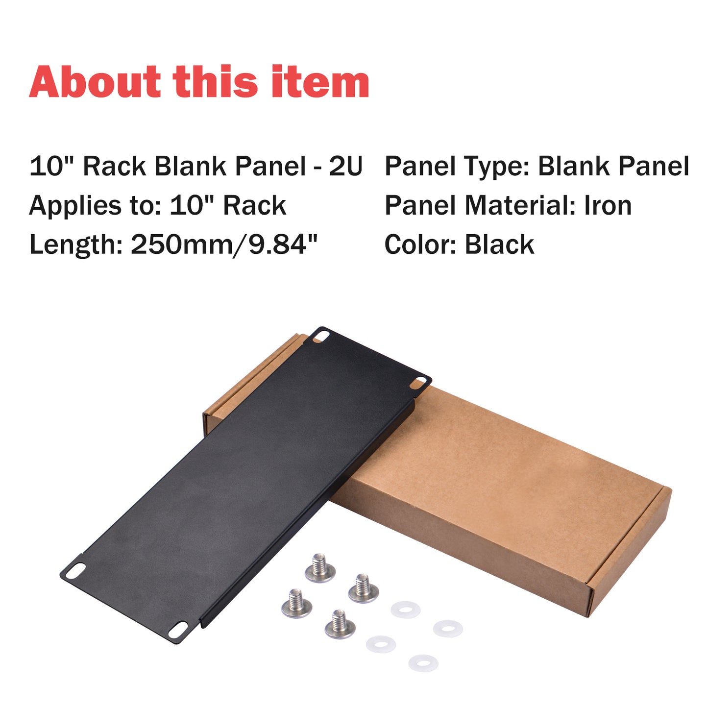 DeskPi RackMate Accessories 2U Blank Panel for 10 inch Server Rack / Network Cabinet