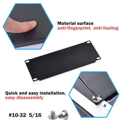 DeskPi RackMate Accessories 2U Blank Panel for 10 inch Server Rack / Network Cabinet