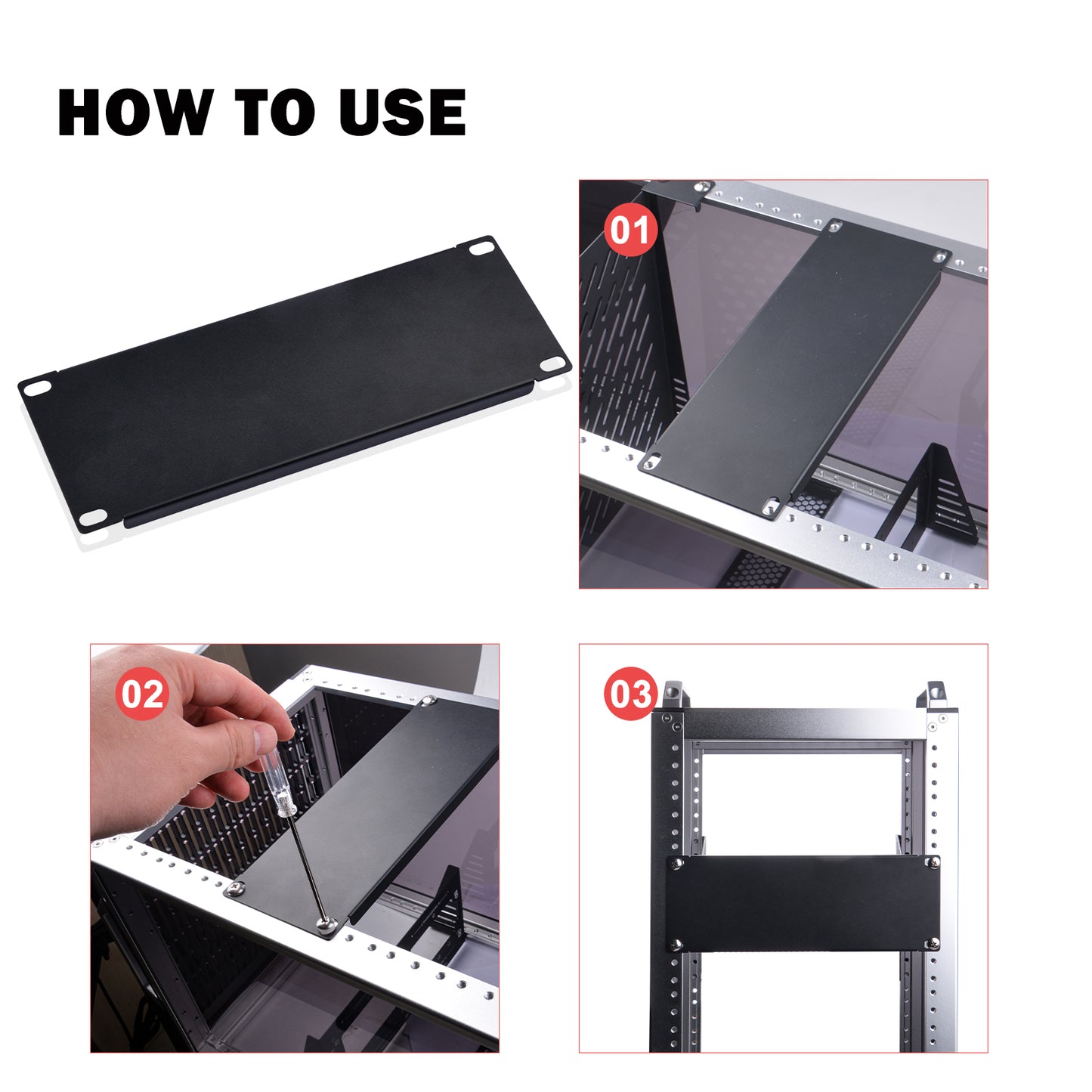 DeskPi RackMate Accessories 2U Blank Panel for 10 inch Server Rack / Network Cabinet