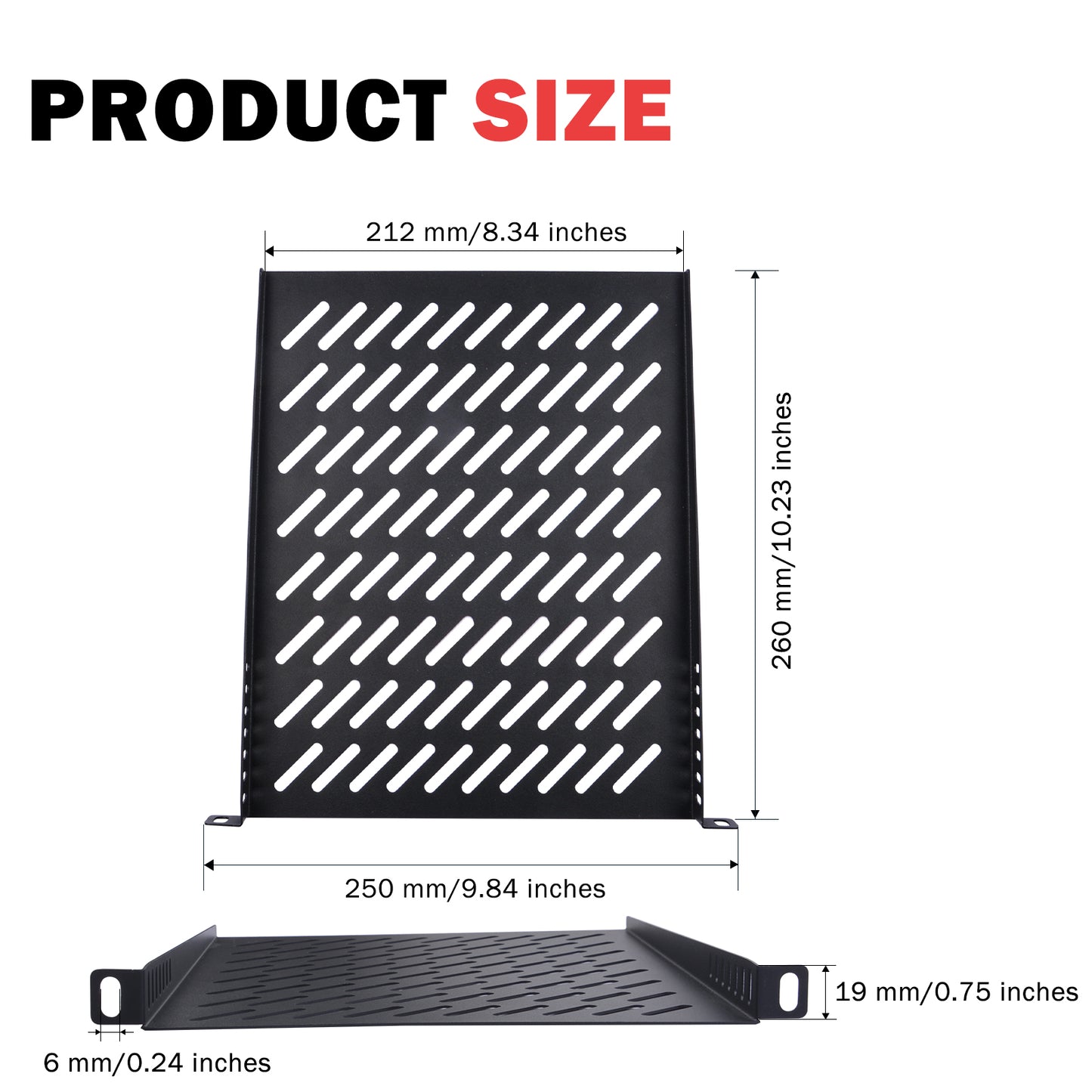 DeskPi RackMate T2 Accessories 0.5U Rack Shelf for T2 Server Rack/ Network Cabinet