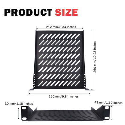 DeskPi RackMate T2 Accessories 1U Rack Shelf for T2 Server Rack/ 12U Network Cabinet