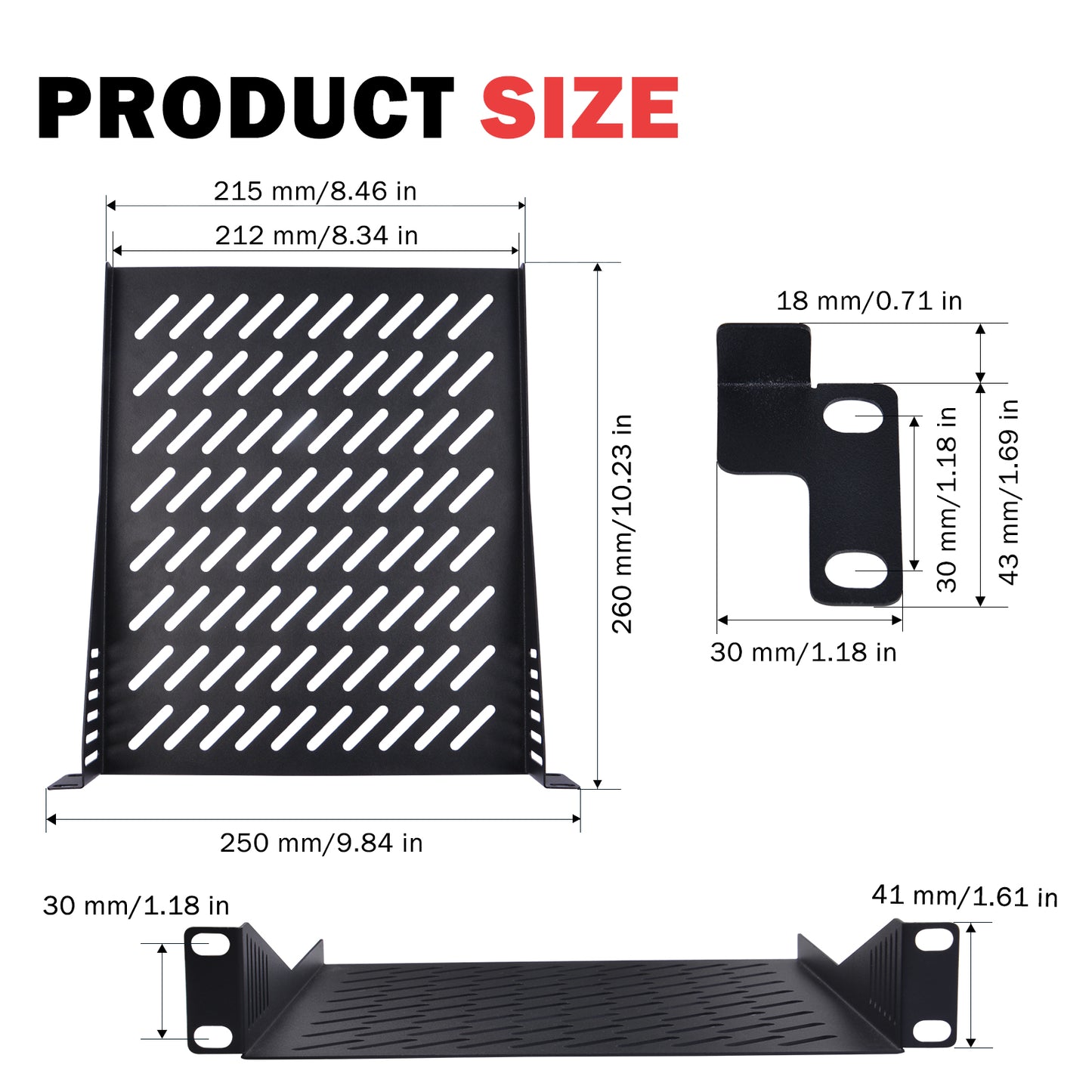 DeskPi RackMate T2 Accessories 1U Rack Shelf for T2 Server Rack/ 12U Network Cabinet