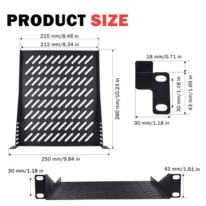 DeskPi RackMate T2 Accessories 1U Rack Shelf for T2 Server Rack/ 12U Network Cabinet