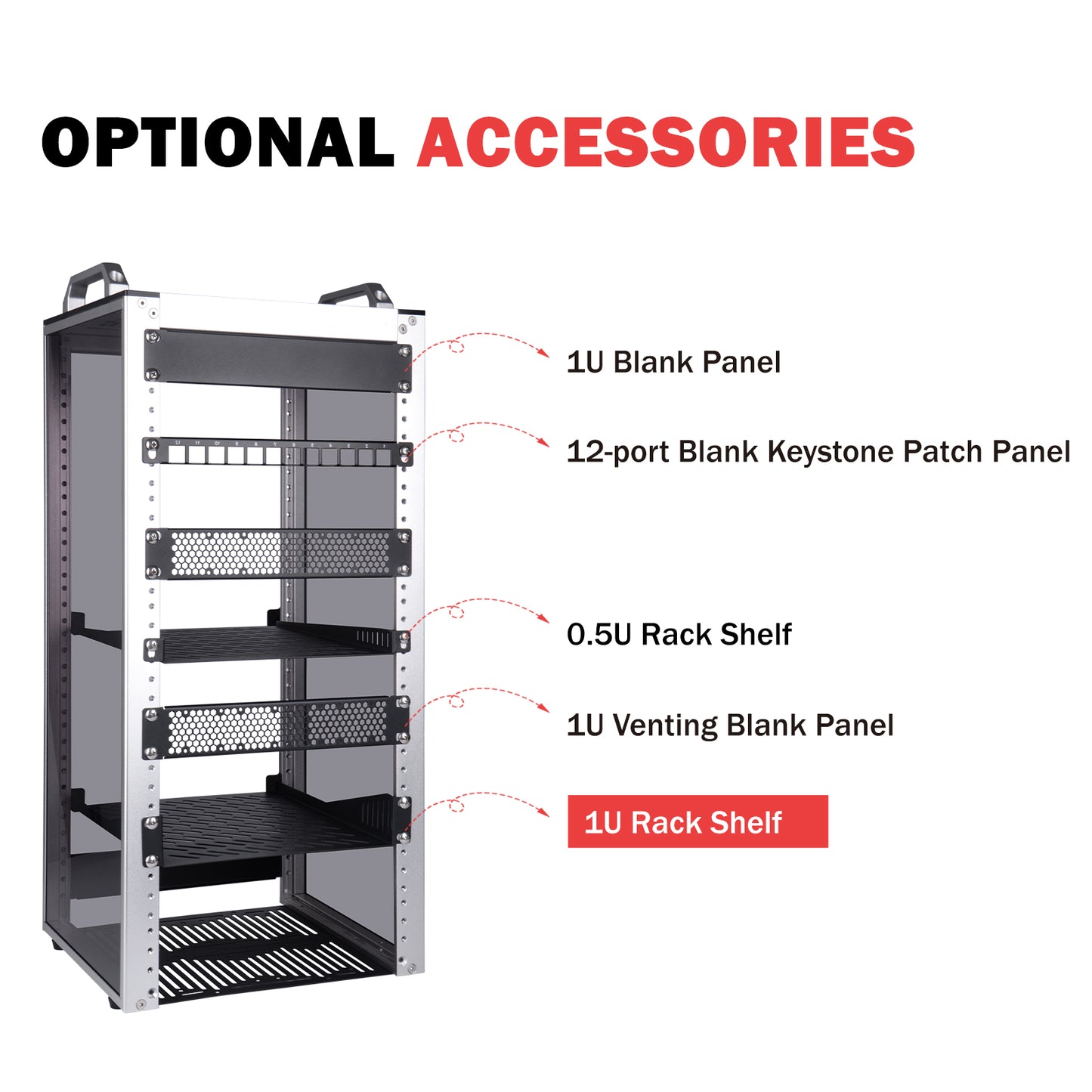 DeskPi RackMate T2 Accessories 1U Rack Shelf for T2 Server Rack/ 12U Network Cabinet