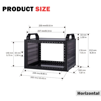 DeskPi RackMate TT-Black Rackmount, Mini Server Cabinet for Mini PC, Network, Servers, Audio, and Video Equipment