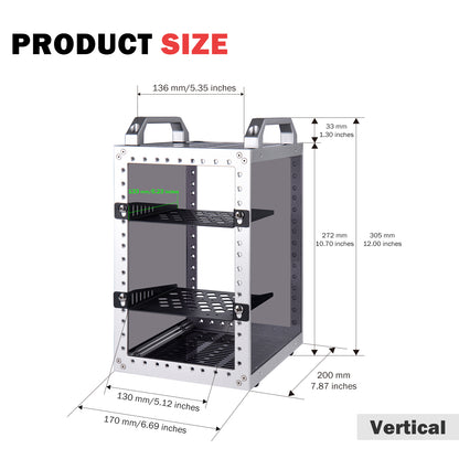 DeskPi RackMate TT Rackmount, Mini Server Cabinet for Network, Servers, Audio, and Video Equipment