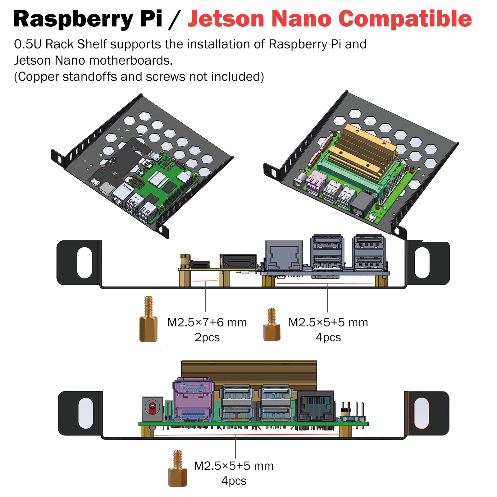 DeskPi RackMate TT Rackmount, Mini Server Cabinet for Network, Servers ...