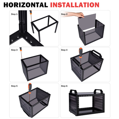 DeskPi RackMate TT-Black Rackmount, Mini Server Cabinet for Mini PC, Network, Servers, Audio, and Video Equipment