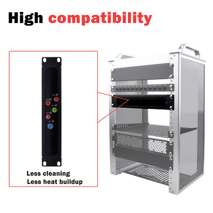 DeskPi RackMate Accessories 1U Rack Cable Entry Panel with Brush Strip for T0/T1/T2 Server Cabinet