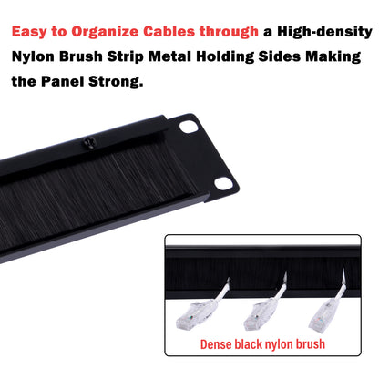DeskPi RackMate Accessories 1U Rack Cable Entry Panel with Brush Strip for T0/T1/T2 Server Cabinet