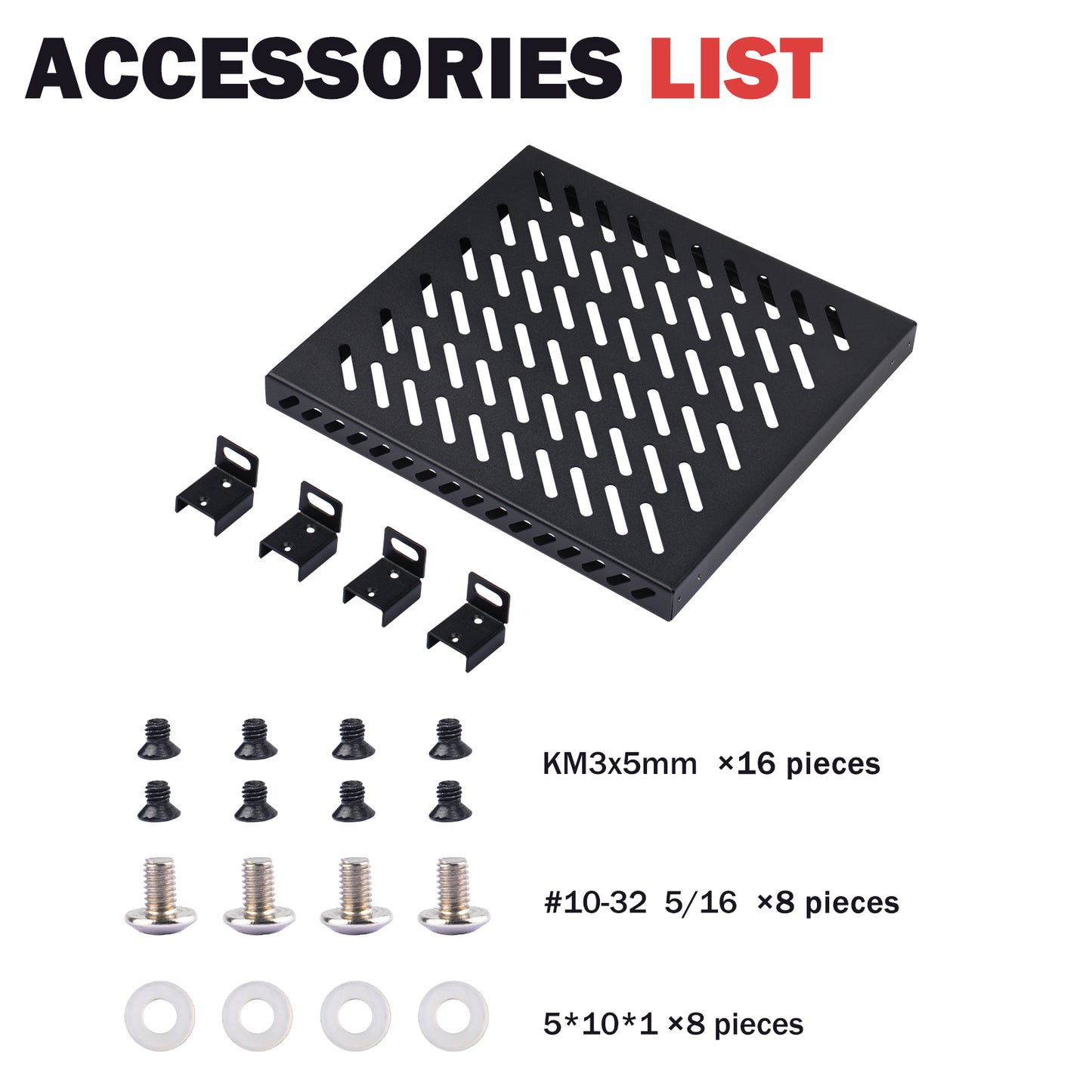 DeskPi RackMate 10-inch 0.5U Heavy Duty Rack Shelf for T0/T1 Server Cabinet