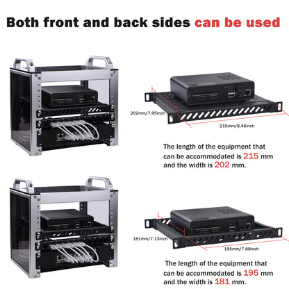 DeskPi RackMate 10-inch 0.5U Heavy Duty Rack Shelf for T0/T1 Server Cabinet