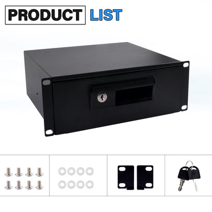 DeskPi RackMate 10-inch 2U Rackmount Drawer with Locks and Keys for T0/T1 Server Cabinets