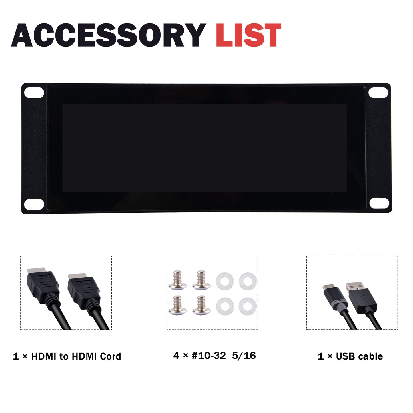 DeskPi 7.84-inch Touch Screen 1280X400 TFT LCD Display for 10 inch 2U Rack Rackmate, Supports Installation of T0/T1/T2