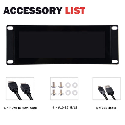 DeskPi 7.84-inch Touch Screen 1280X400 TFT LCD Display for 10 inch 2U Rack Rackmate, Supports Installation of T0/T1/T2