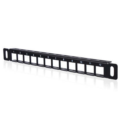 DeskPi Rackmate Accessories 10inch 12 Port Blank Keystone Patch Panel, Cable Management Rack for T0/T1/T2 Server Cabinets