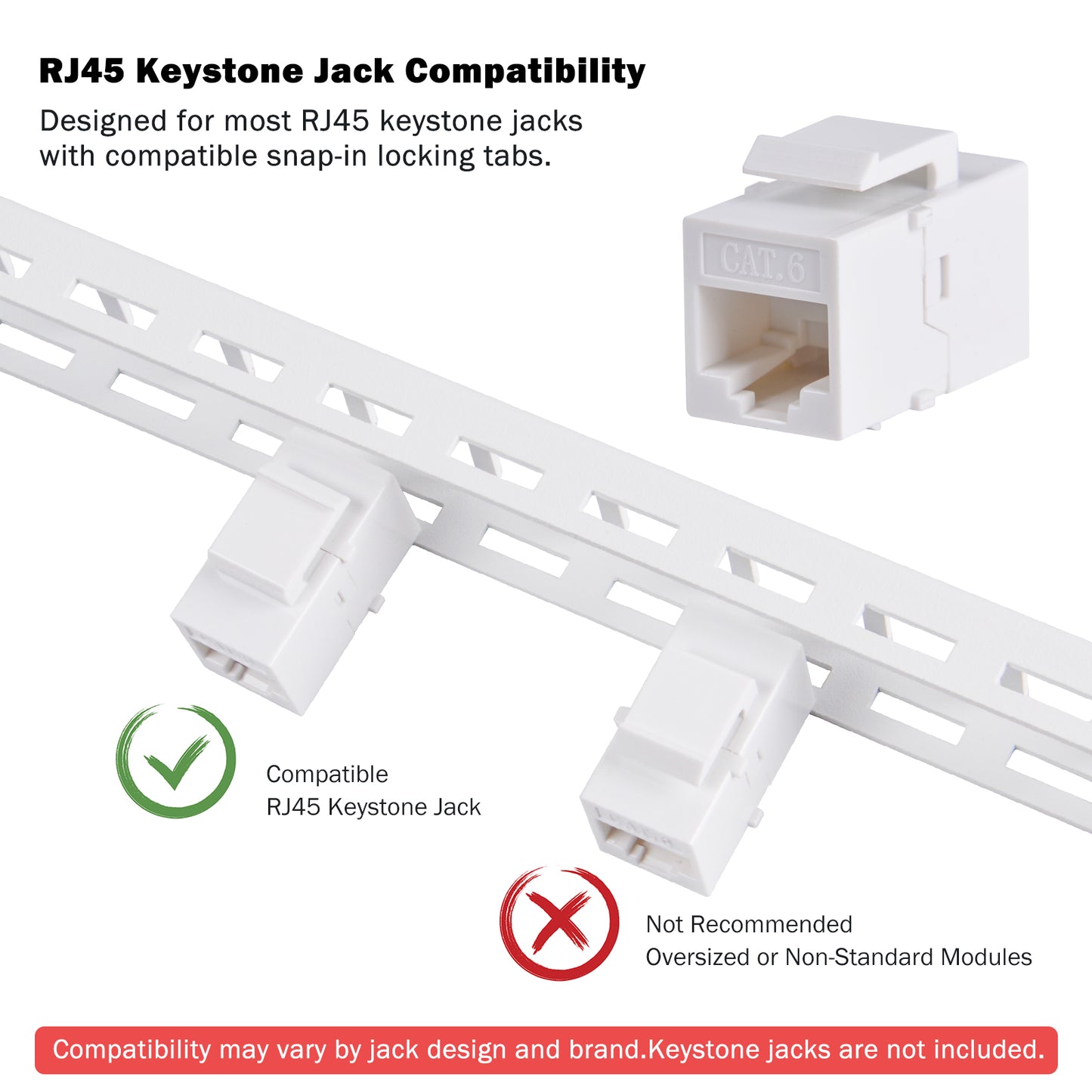 DeskPi Rackmate 12 Port Blank Keystone Patch Panel, White 10 inch 0.5U Cable Management Rack for T0/T1/T2 Server Cabinets