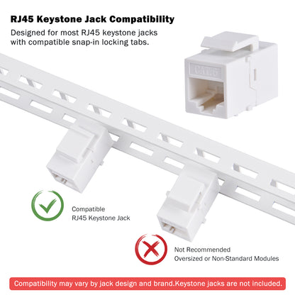 DeskPi Rackmate 12 Port Blank Keystone Patch Panel, White 10 inch 0.5U Cable Management Rack for T0/T1/T2 Server Cabinets