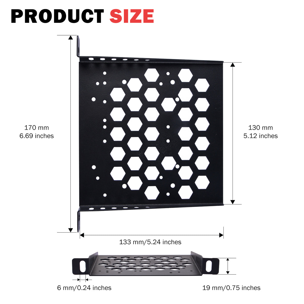 DeskPi RackMate Accessories 7-inch 0.5U Rack Shelf for TT Server Rack/ Network Cabinet