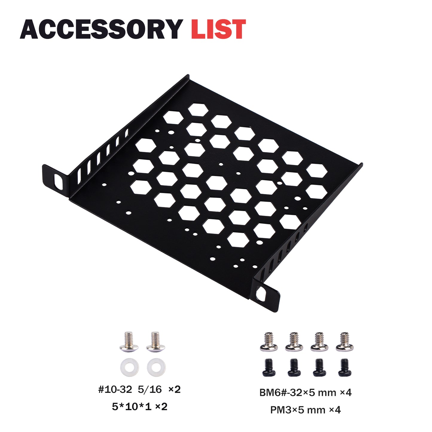 DeskPi RackMate Accessories 7-inch 0.5U Rack Shelf for TT Server Rack/ Network Cabinet
