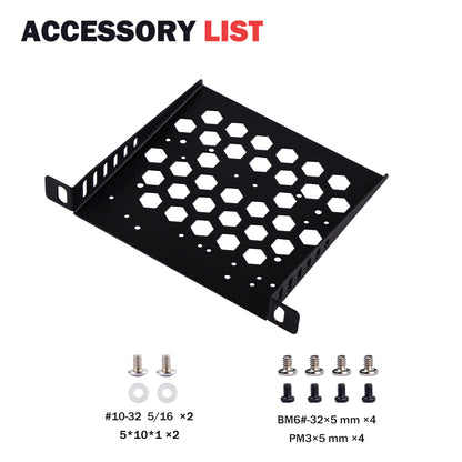 DeskPi RackMate Accessories 7-inch 0.5U Rack Shelf for TT Server Rack/ Network Cabinet