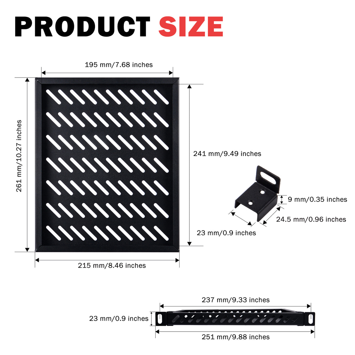 DeskPi RackMate Accessories 10-inch 0.5U Heavy Duty Rack Shelf for T2 Server Cabinet
