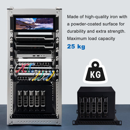 DeskPi RackMate Accessories 10-inch 0.5U Heavy Duty Rack Shelf for T2 Server Cabinet