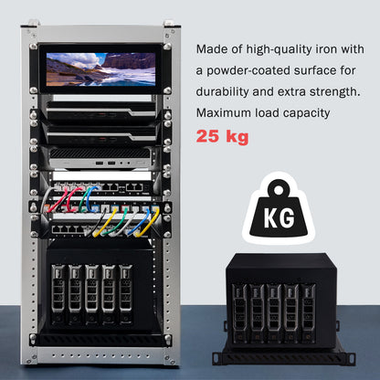 DeskPi RackMate Accessories 10-inch 0.5U Heavy Duty Rack Shelf for T2 Server Cabinet