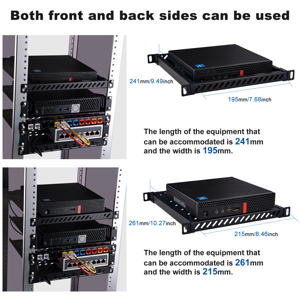 DeskPi RackMate Accessories 10-inch 0.5U Heavy Duty Rack Shelf for T2 ...