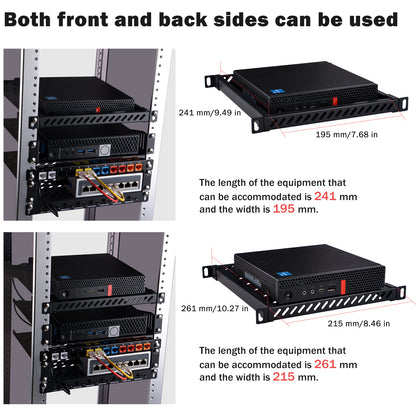 DeskPi RackMate Accessories 10-inch 0.5U Heavy Duty Rack Shelf for T2 Server Cabinet