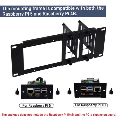 DeskPi Rackmate Accessories 10 inch 2U Rackmount for Raspberry Pi5/4B, supports Installation of T0/T1/T2