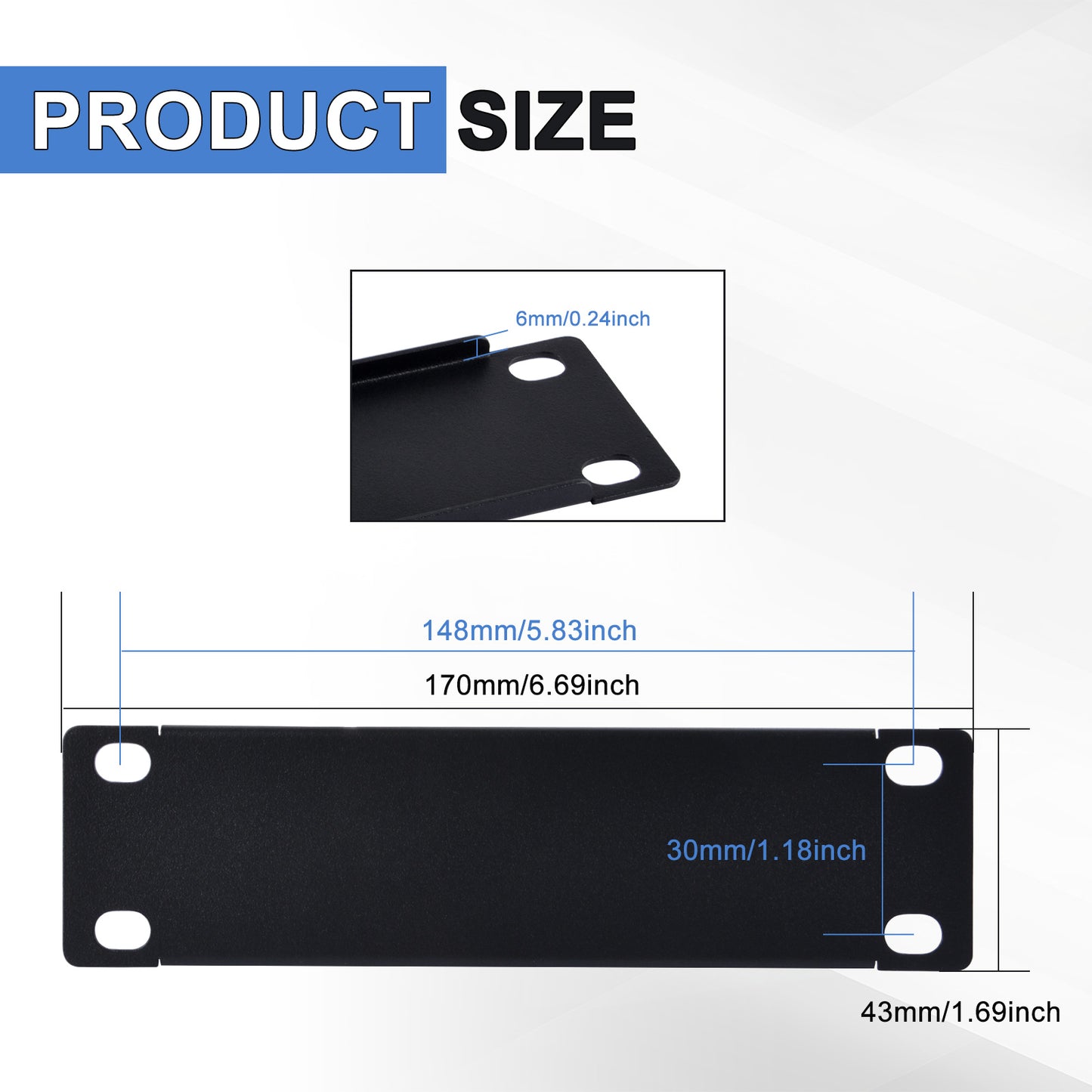 DeskPi RackMate 7-Inch 1U Blank Panel for TT Server Rack/Network Cabinet