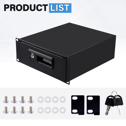 DeskPi RackMate 2U Rackmount Lockable Drawer, 10 Inch Server Cabinet Case Rack Mount for T2 Server Cabinets