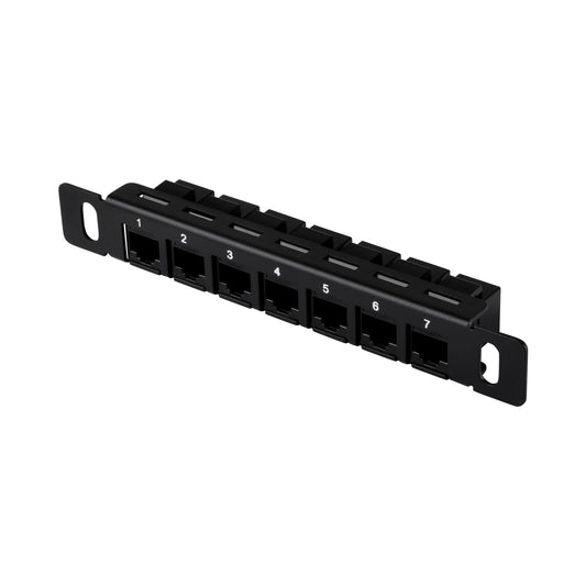 DeskPi RackMate 7 inch 0.5U CAT6 Network Patch Panel with 7 Ports for TT Server Rack/Network Cabinet