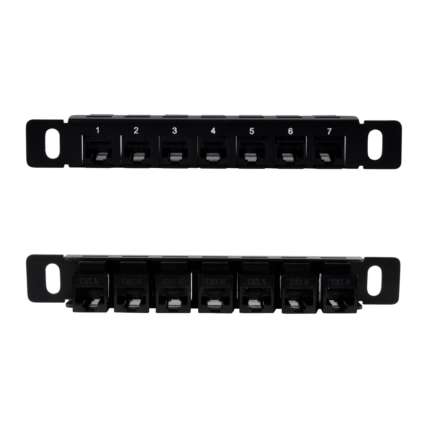DeskPi RackMate 7 inch 0.5U CAT6 Network Patch Panel with 7 Ports for TT Server Rack/Network Cabinet