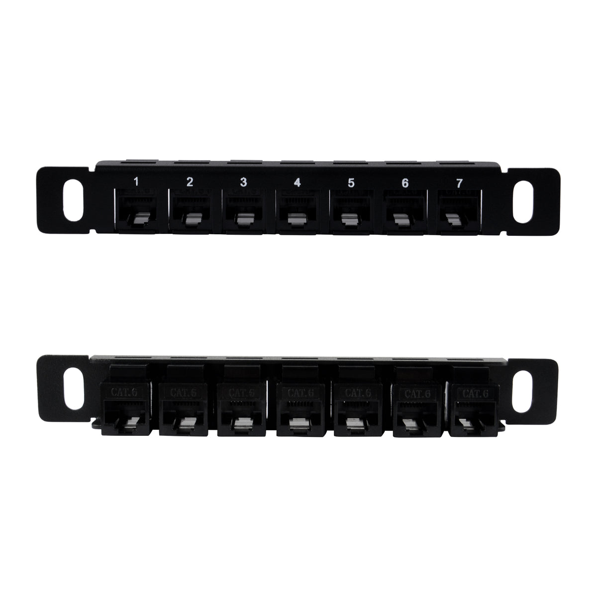 DeskPi RackMate 7 inch 0.5U CAT6 Network Patch Panel with 7 Ports for ...