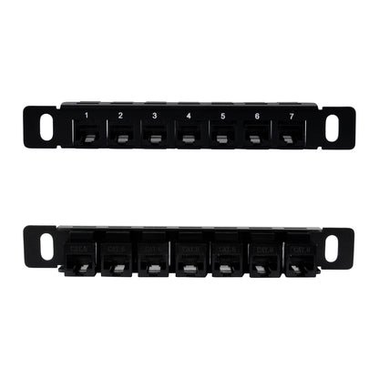 DeskPi RackMate 7 inch 0.5U CAT6 Network Patch Panel with 7 Ports for TT Server Rack/Network Cabinet