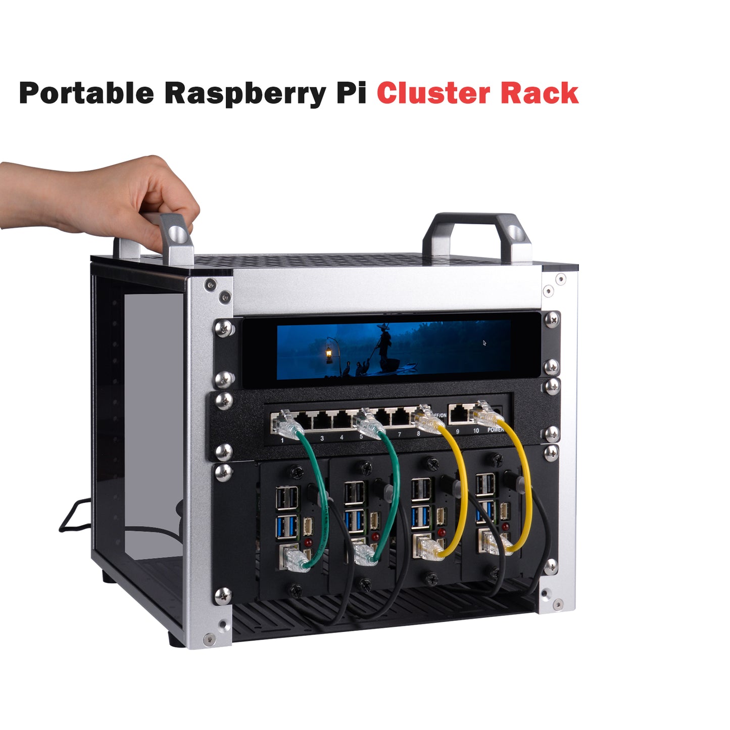 DeskPi RackMate T0-Plus Rackmount, 10-inch 4U Server Cabinet for Network, Servers, Audio and Video Equipment