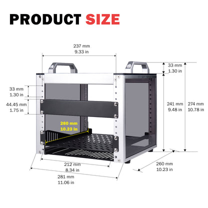 DeskPi RackMate T0-Plus Rackmount, 10-inch 4U Server Cabinet for Network, Servers, Audio and Video Equipment