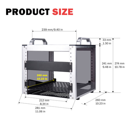 DeskPi RackMate T0-Plus Rackmount, 10-inch 4U Server Cabinet for Network, Servers, Audio and Video Equipment