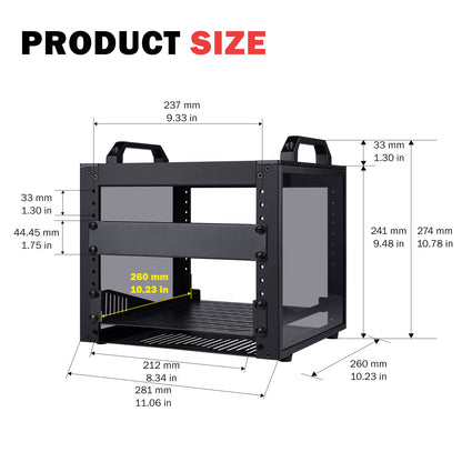 DeskPi RackMate T0-Plus Rackmount, 10-inch 4U Server Cabinet for Network, Servers, Audio and Video Equipment