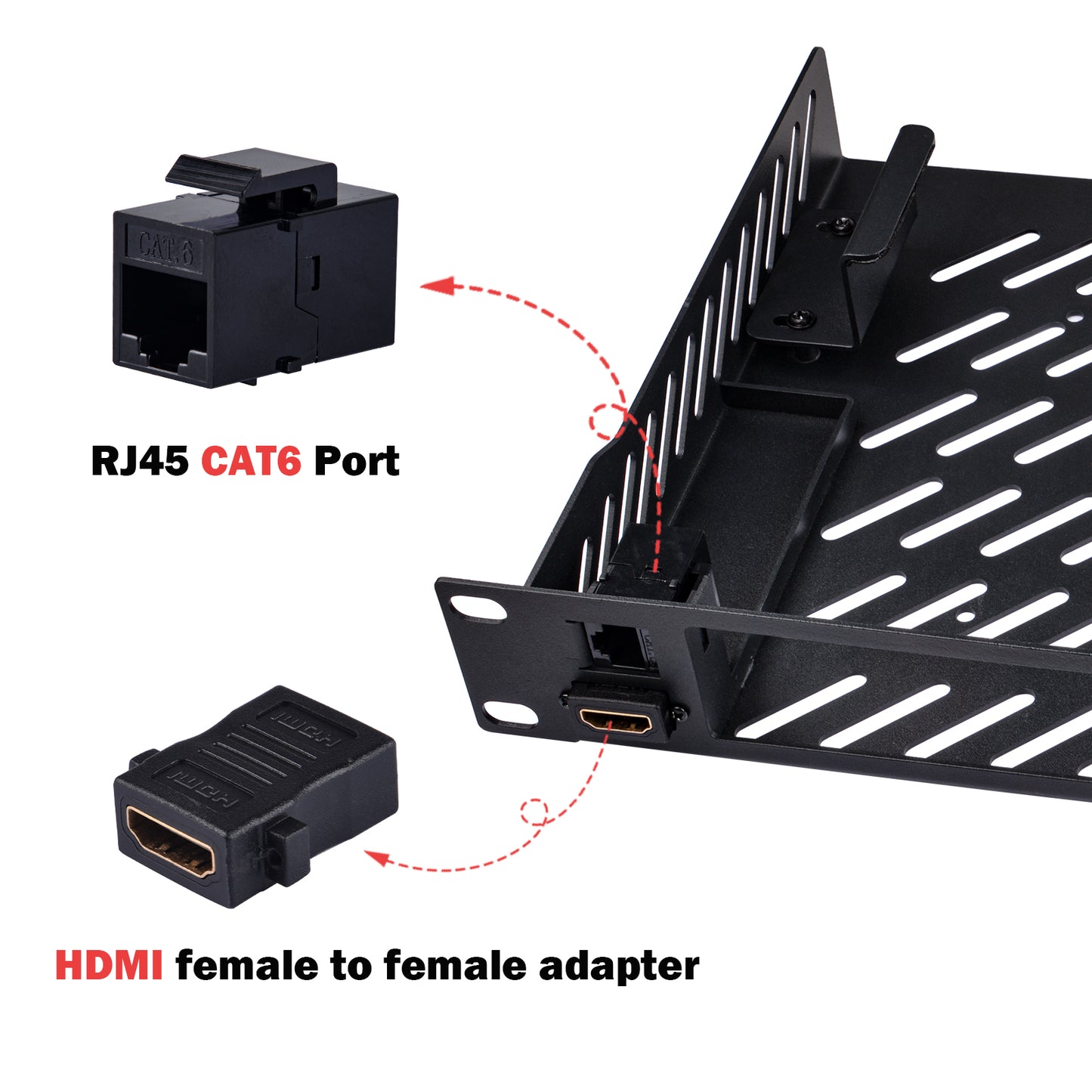 DeskPi RackMate 10 inch Mini PC Rack Shelf, 1U Rack Mount With RJ45 CAT6 Port