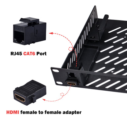 DeskPi RackMate 10 inch Mini PC Rack Shelf, 1U Rack Mount With RJ45 CAT6 Port