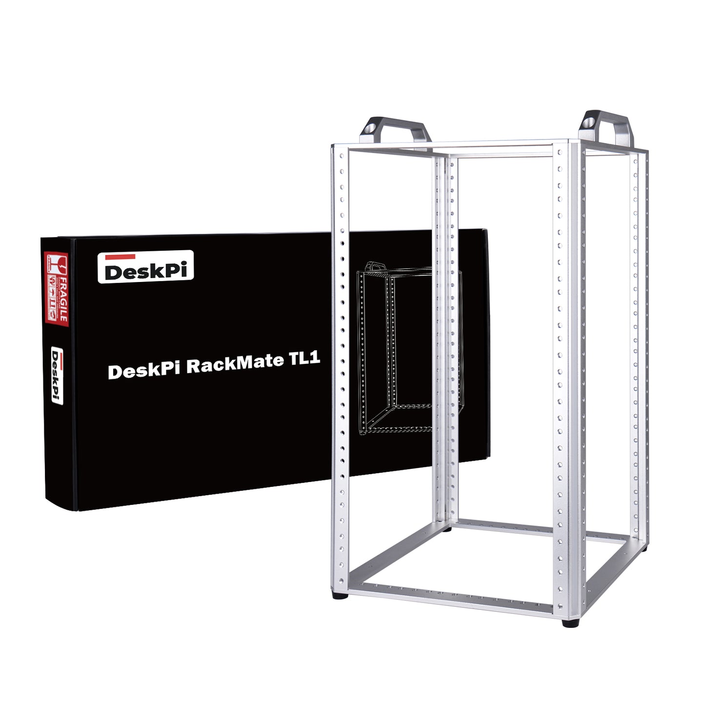 DeskPi RackMate TL1 Rackmount, 10U Open Frame Network Rack for 10" IT Network, Audio and Video Device