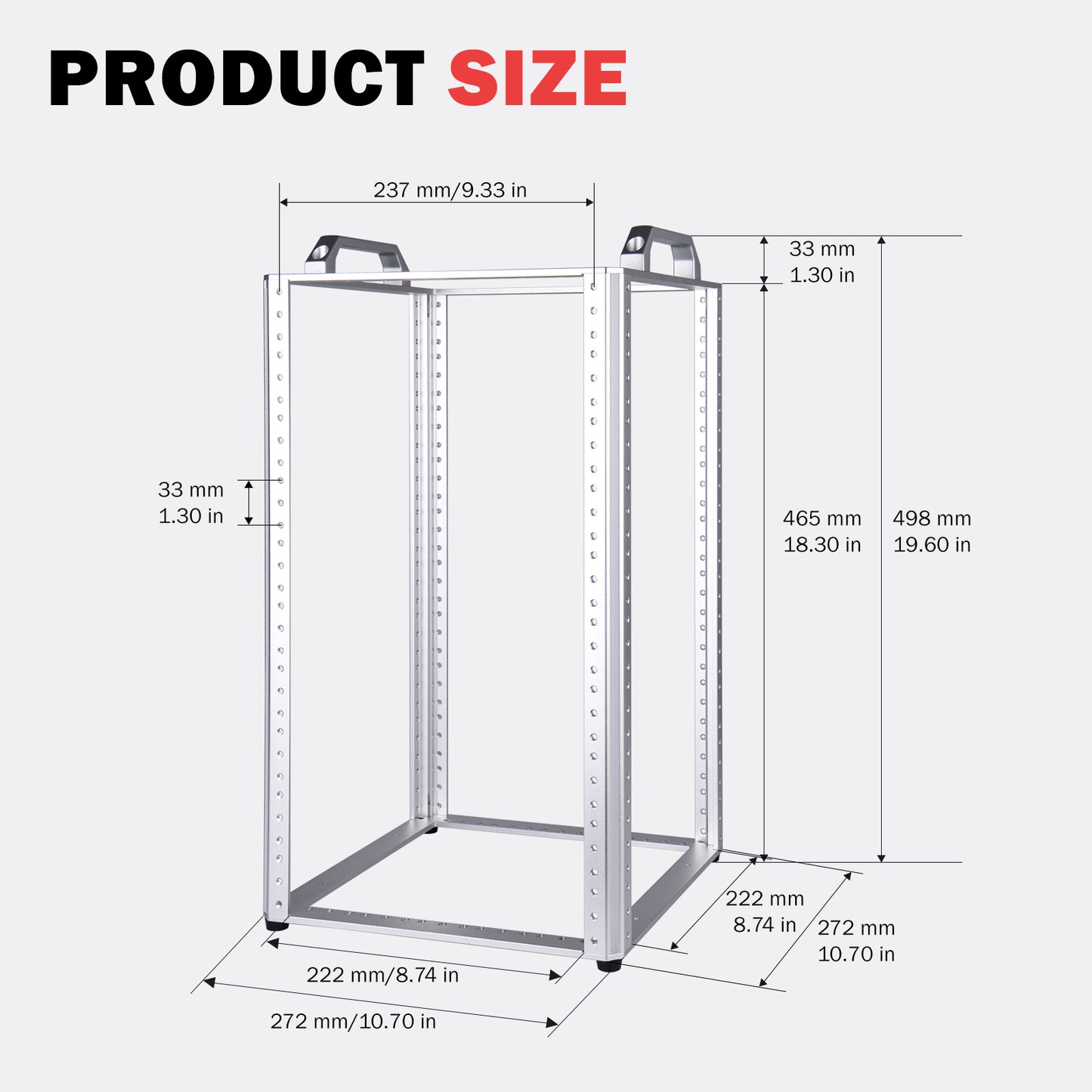 DeskPi RackMate TL1 Rackmount, 10U Open Frame Network Rack for 10" IT Network, Audio and Video Device