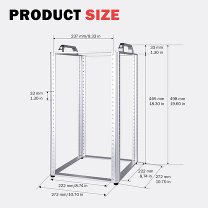 DeskPi RackMate TL1 Rackmount, 10U Open Frame Network Rack for 10" IT Network, Audio and Video Device