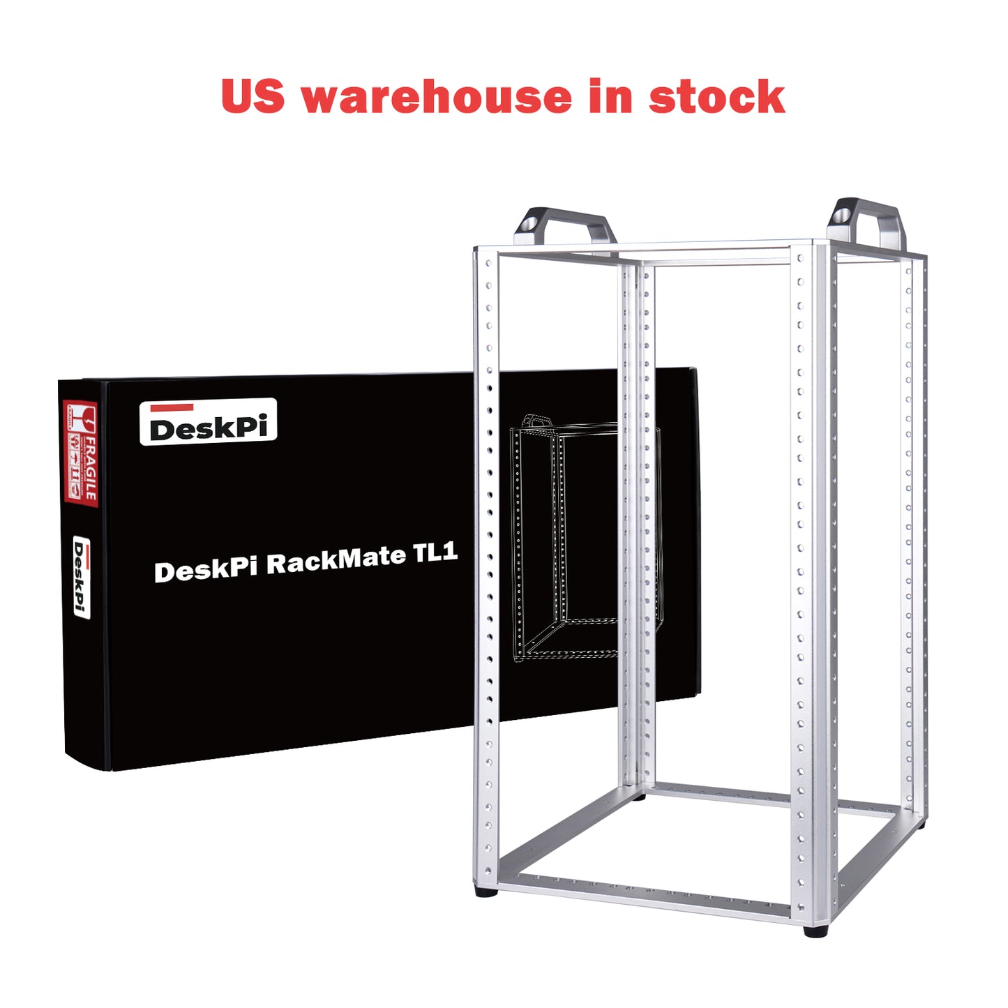 DeskPi RackMate TL1 Rackmount, 10U Open Frame Network Rack for 10" IT Network, Audio and Video Device