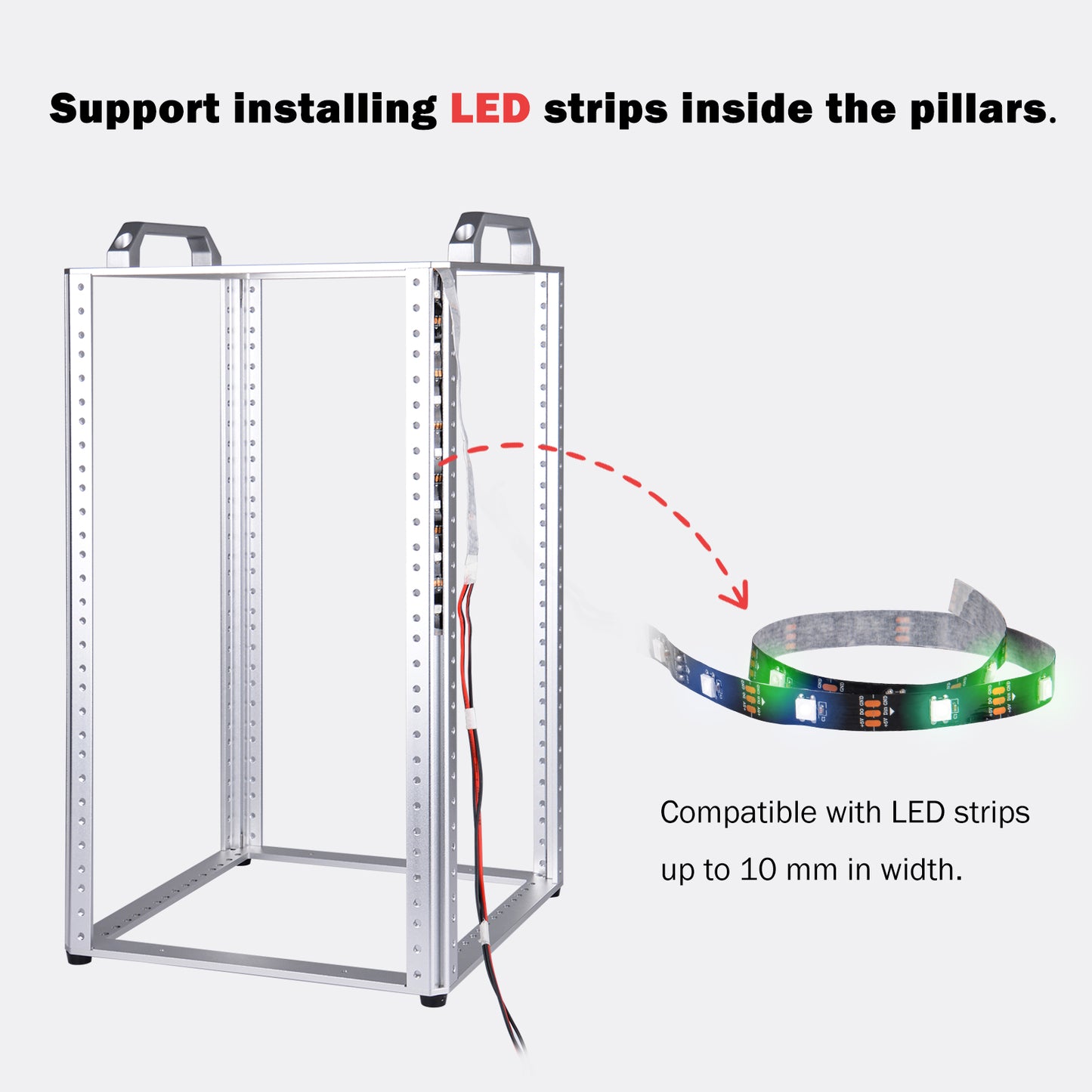 DeskPi RackMate TL1 Rackmount, 10U Open Frame Network Rack for 10" IT Network, Audio and Video Device